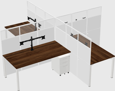 Quad office cubicles