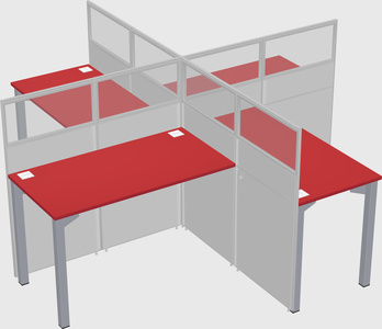 Quad office cubicles