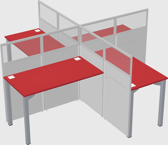 Quad office cubicles