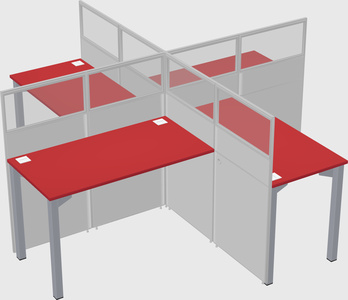 Quad office cubicles