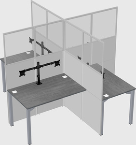 Quad office cubicles