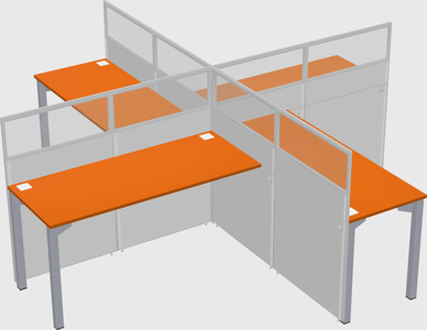 Quad office cubicles