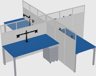 Quad office cubicles