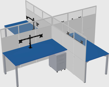 Quad office cubicles