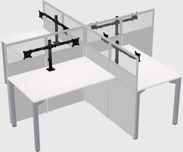 Quad office cubicles