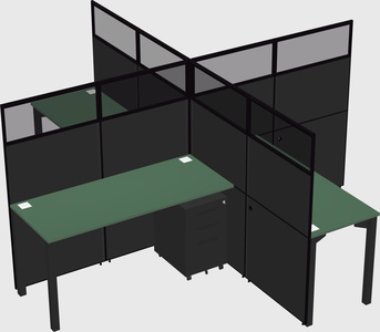 Quad office cubicles