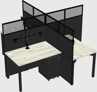 Quad office cubicles