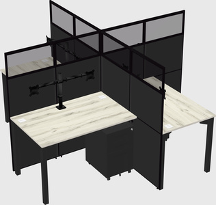 Quad office cubicles