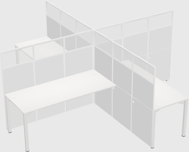 Quad office cubicles