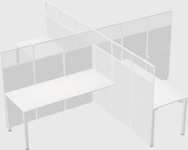 Quad office cubicles