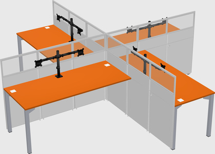 Quad office cubicles