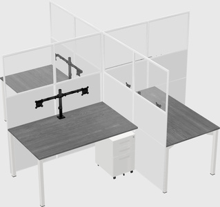 Quad office cubicles