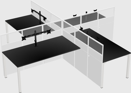 Quad office cubicles