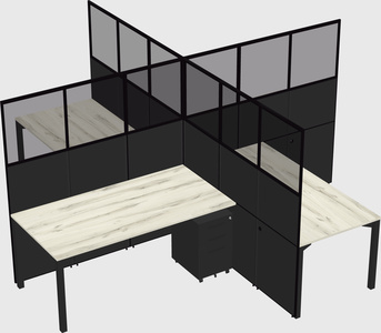 Quad office cubicles