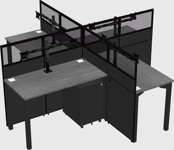 Quad office cubicles