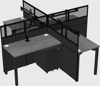 Quad office cubicles