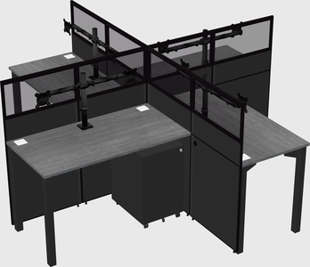 Quad office cubicles