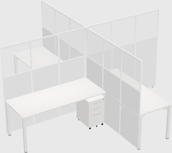 Quad office cubicles