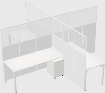 Quad office cubicles