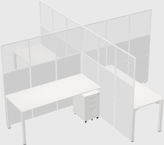 Quad office cubicles