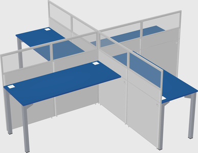 Quad office cubicles