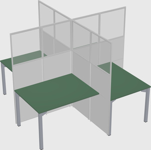 Quad office cubicles