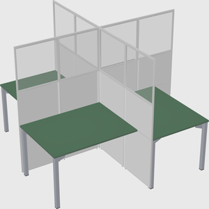 Quad office cubicles
