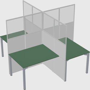Quad office cubicles