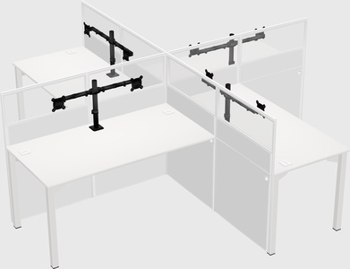 Quad office cubicles
