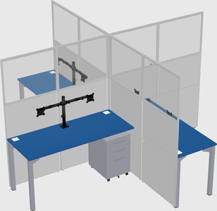 Quad office cubicles