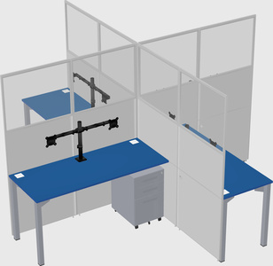 Quad office cubicles