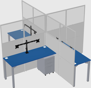 Quad office cubicles
