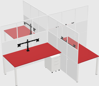 Quad office cubicles