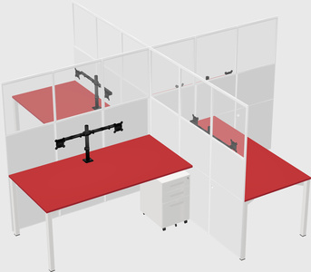 Quad office cubicles