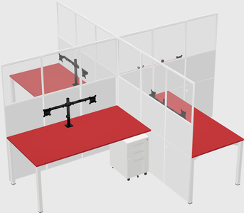 Quad office cubicles