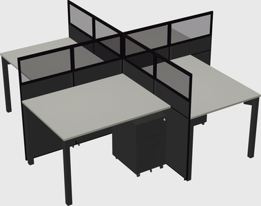 Quad office cubicles