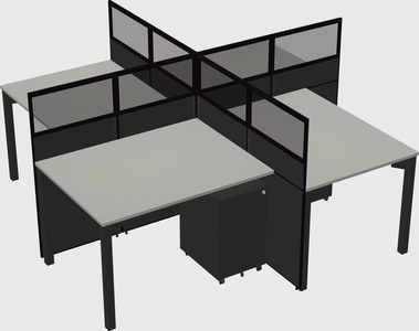 Quad office cubicles