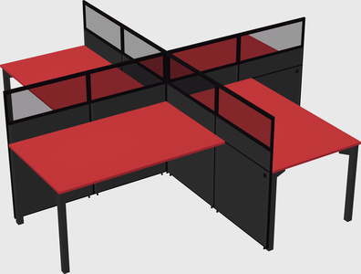 Quad office cubicles