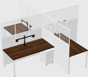 Quad office cubicles