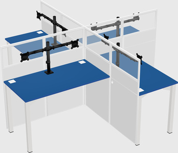 Quad office cubicles