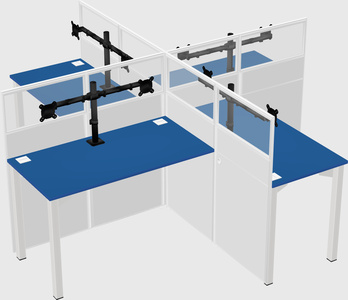 Quad office cubicles