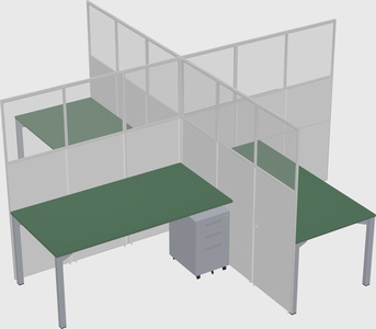 Quad office cubicles