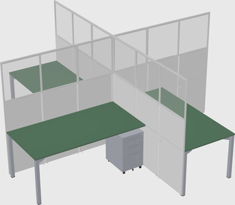 Quad office cubicles
