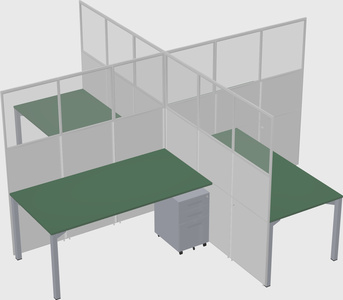 Quad office cubicles