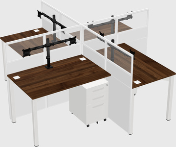 Quad office cubicles