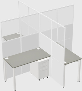 Quad office cubicles