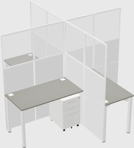 Quad office cubicles
