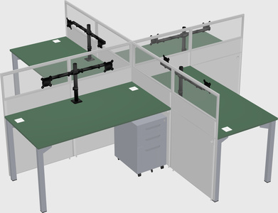 Quad office cubicles