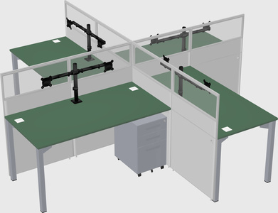 Quad office cubicles