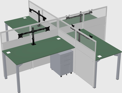 Quad office cubicles
